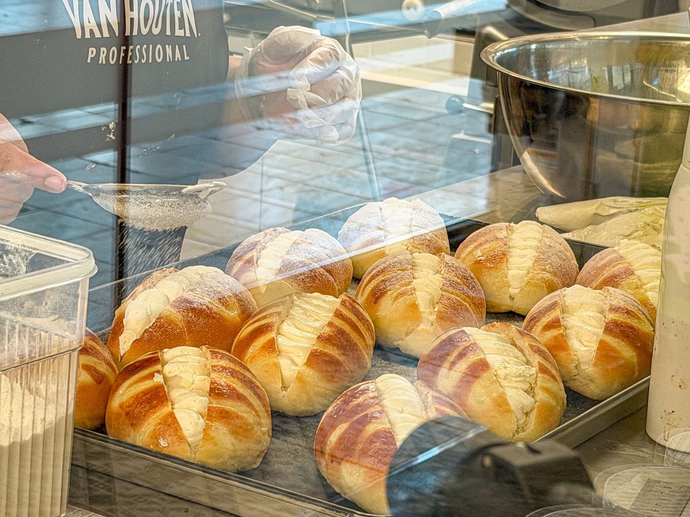 Freshly baked soft milk butter buns